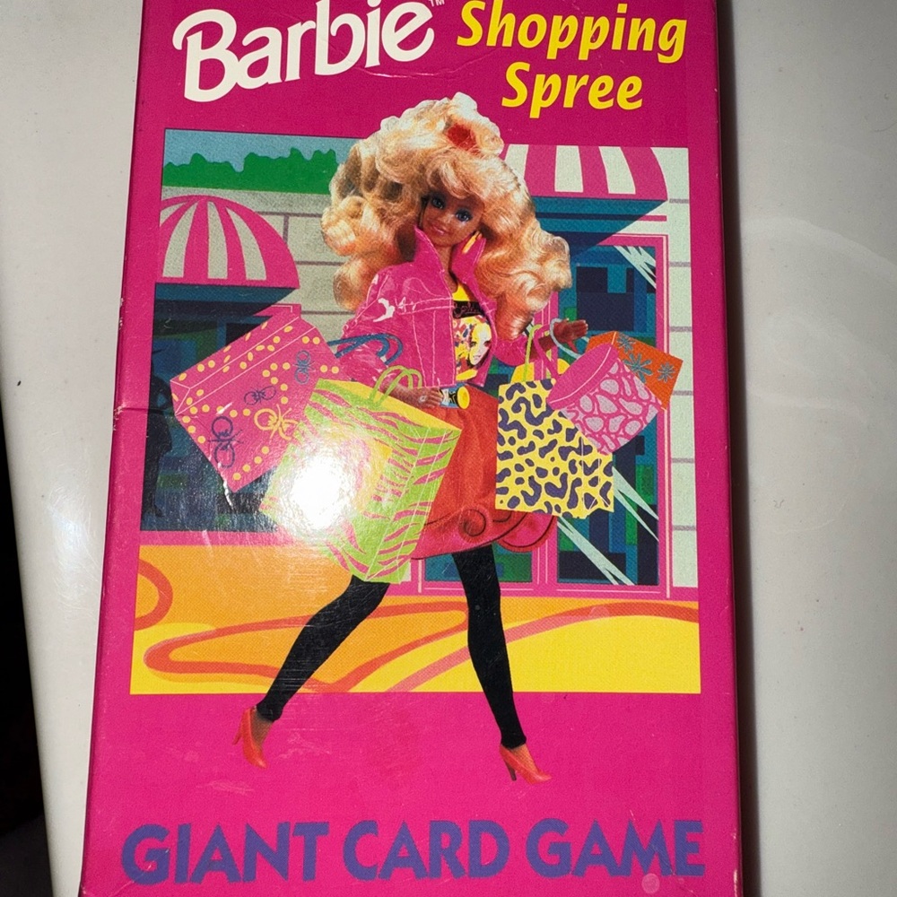 Vintage 1991 Golden Barbie Shopping Spree Giant Card Game